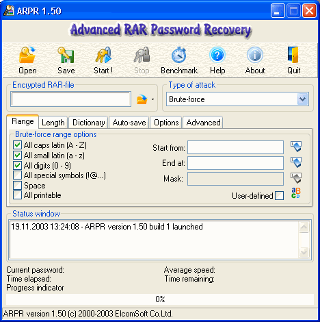 Advanced RAR Password Recovery 1.50 