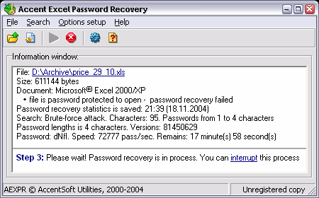 Accent Office Password Recovery 2.20